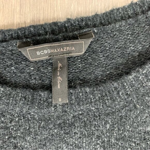 BCBG Women's Ida Sweater Cropped Wool Blend Pullover Fuzzy Black Size Small - Picture 11 of 13